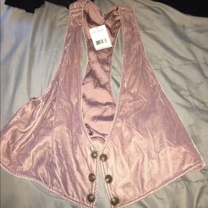 Suede baby pink vest